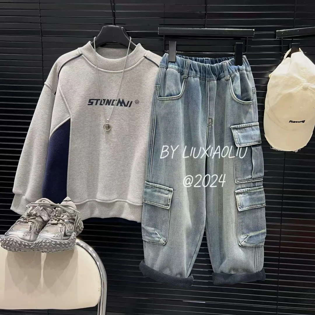 杭州六小六正版 BY LIUXIAOLIU韩版高货冬季儿童加绒工装裤12678