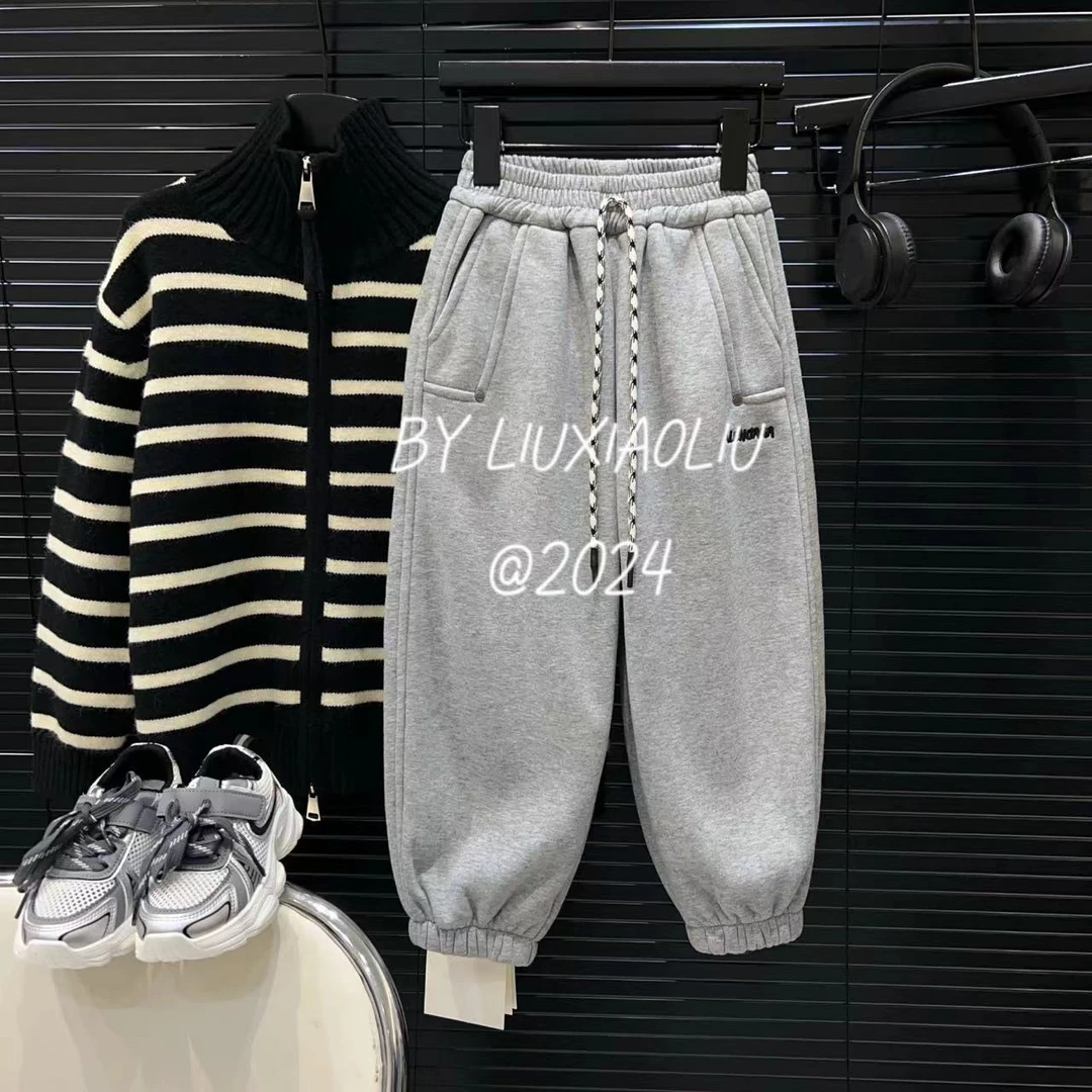 杭州六小六正版 BY LIUXIAOLIU韩版高货秋冬季儿童加绒卫裤12060