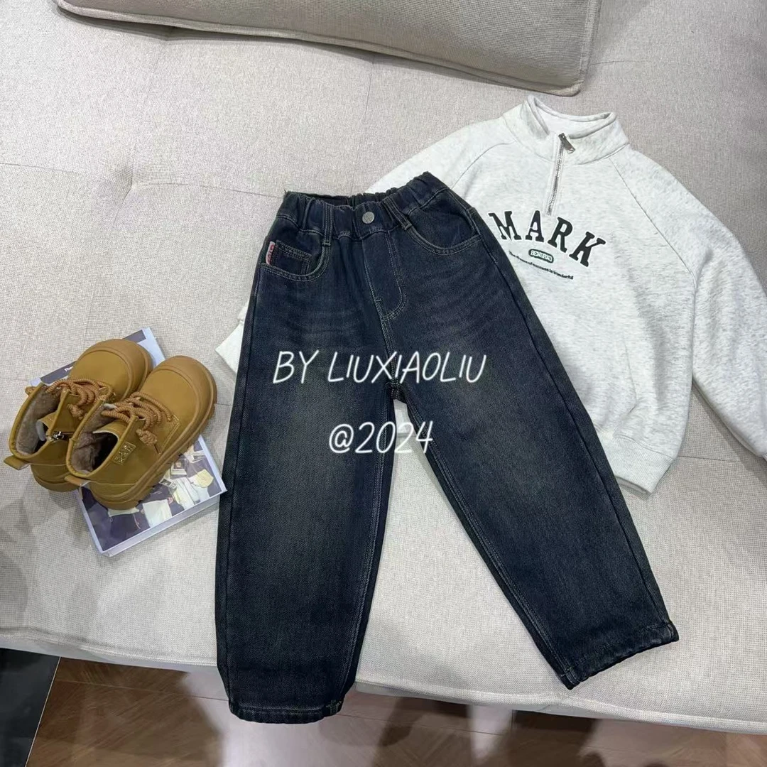 杭州六小六正版 BY LIUXIAOLIU冬季儿童加绒牛仔裤15052