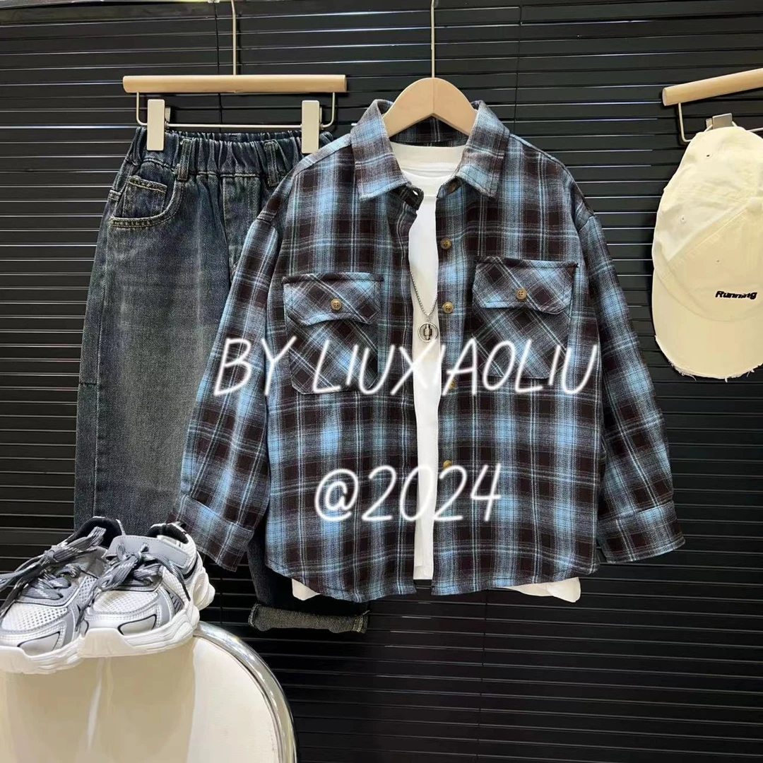 杭州六小六正版 BY LIUXIAOLIU韩版高货秋季儿童格子衬衫2267