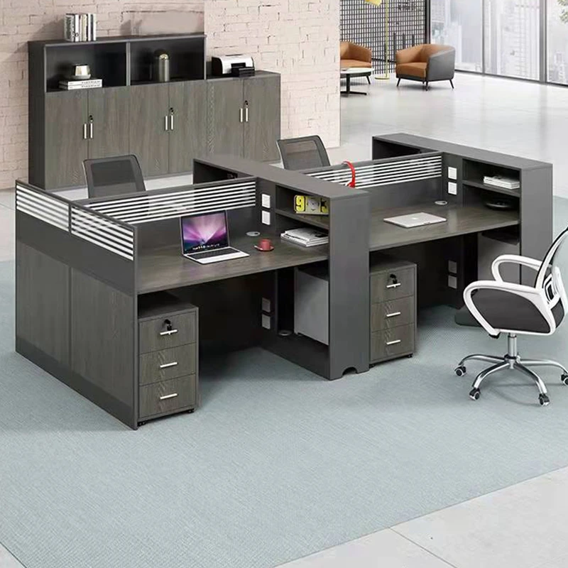 职员办公桌椅工作屏风工位员工简约现代四人位六人位搭配办公桌