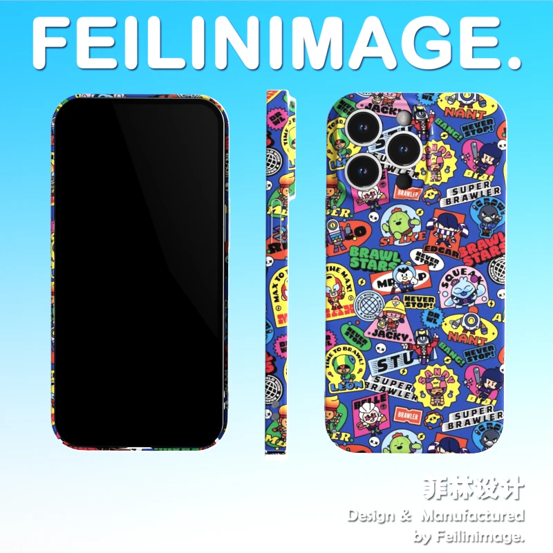 卡通满屏英文小人物适用于苹果15艺术复古华为mate60菲林手机壳