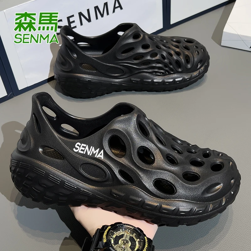 SENMA/森马洞洞鞋男夏季外穿防滑户外两用拖鞋男士包头凉拖沙滩鞋