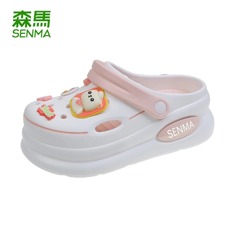 SENMA/森马卡通洞洞鞋女2025夏季爆款网红外穿软底防滑厚底包头拖