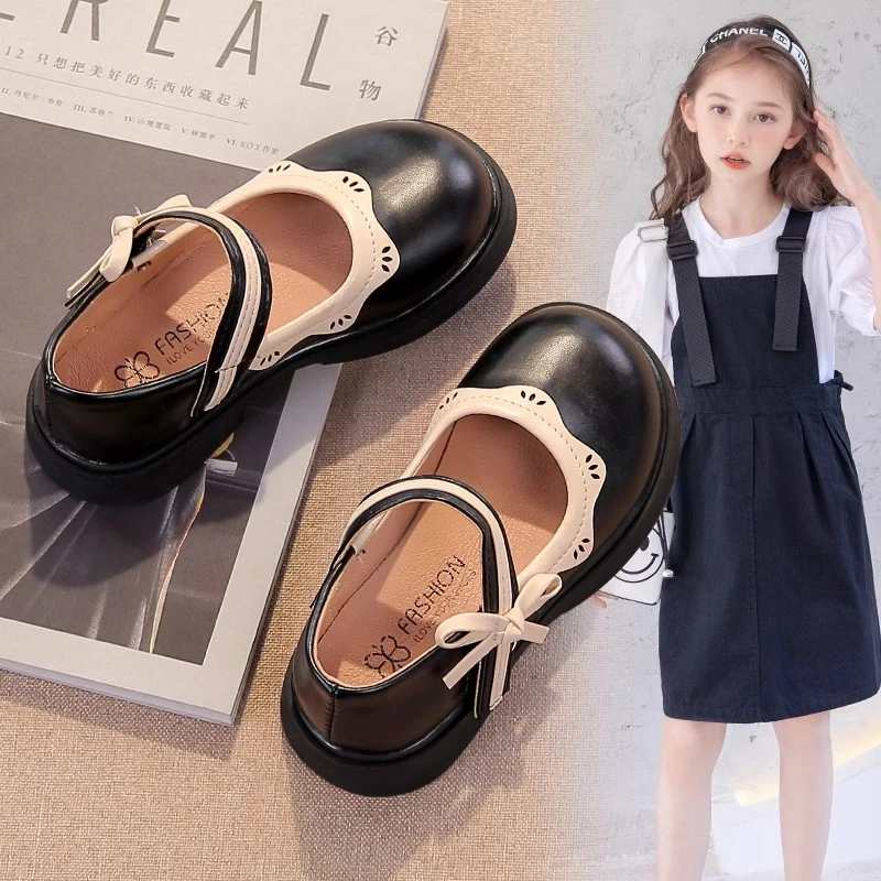 ABC女童鞋小皮鞋2024春秋新款儿童软底女宝宝单鞋秋季女孩公主鞋