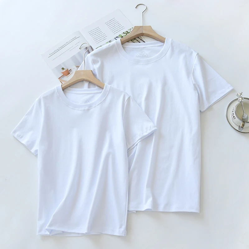 【多多外贸专属】纯棉男女款60支夏季冰川白T恤三防打底衫专柜版