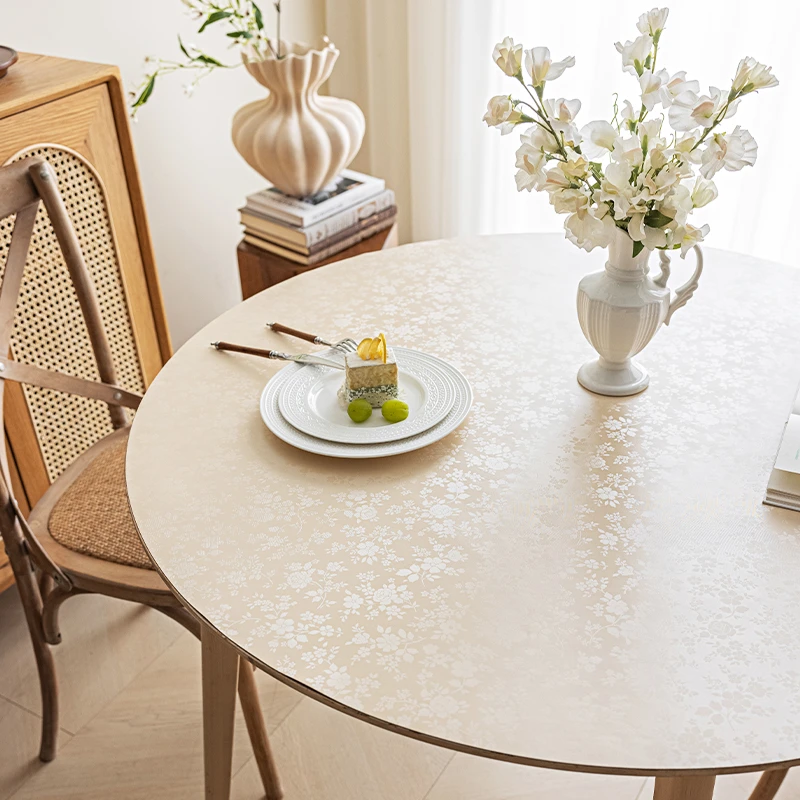 家用圆桌布防水防油又防烫中式高级感茶几电视柜桌面垫免洗好打理