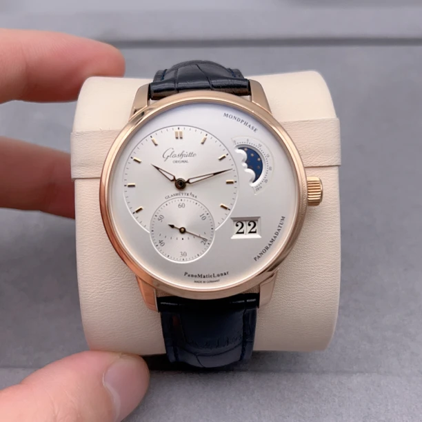 99新 Glashutte/格拉苏蒂 偏心系列 玫瑰金 40表径 折叠扣
