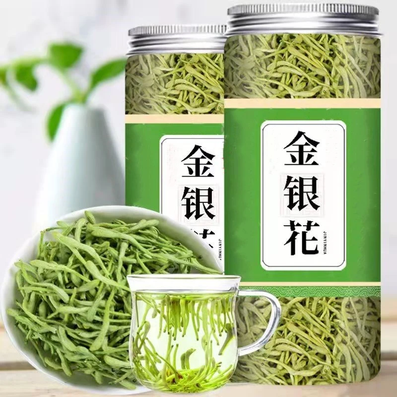 金银花茶头茬精选罐装正宗金银花耐泡无硫花茶搭配菊花枸杞泡水喝