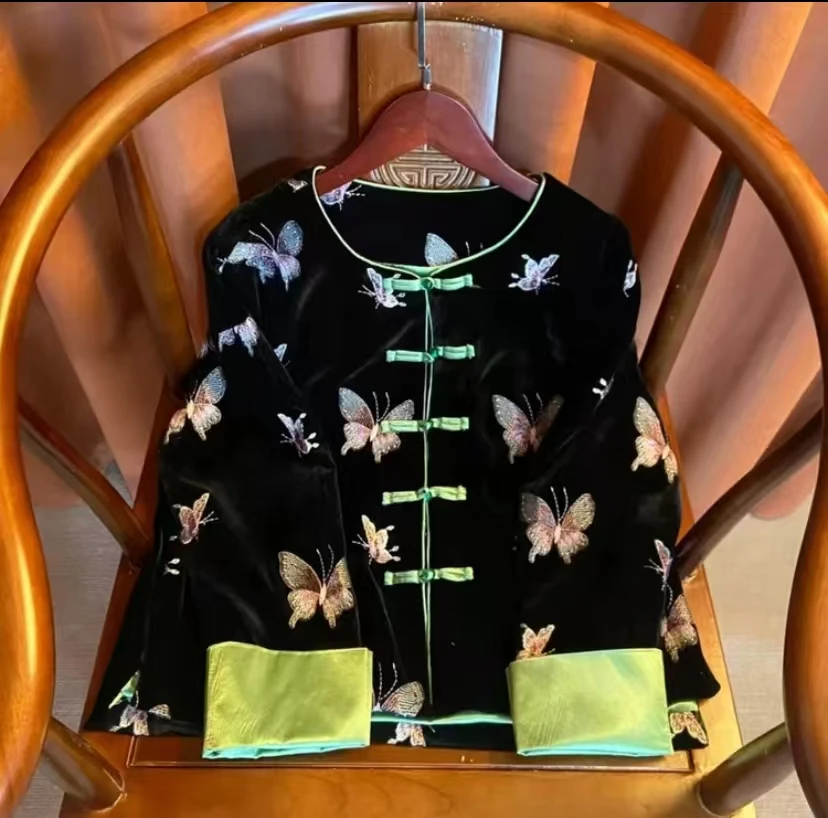 春秋款丝绒外套女