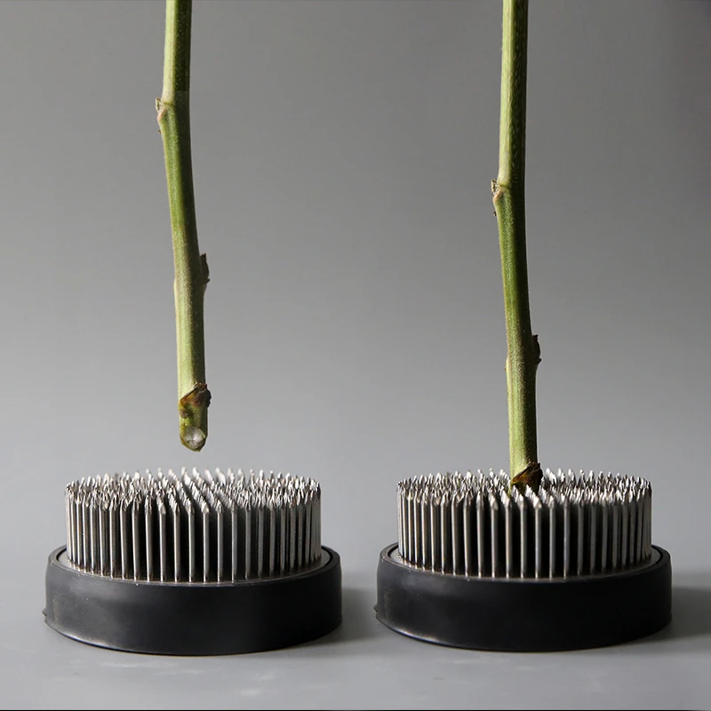 不锈钢插花底座剑山插花器禅意中式日式花艺材料打磨固定神器工具