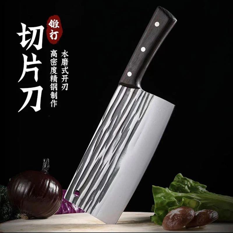 手工锻打斩切刀两用菜刀家用锋利免磨厨房切片刀厨师菜刀可磨刀