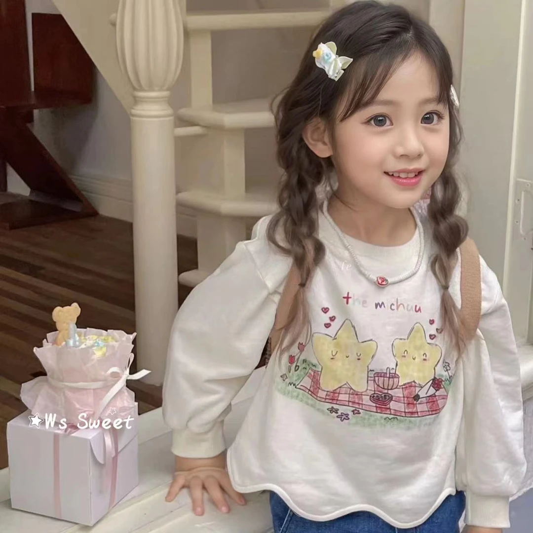 卫衣新款2025春秋装儿童卡通长袖印花韩版春装女童秋装女童上衣