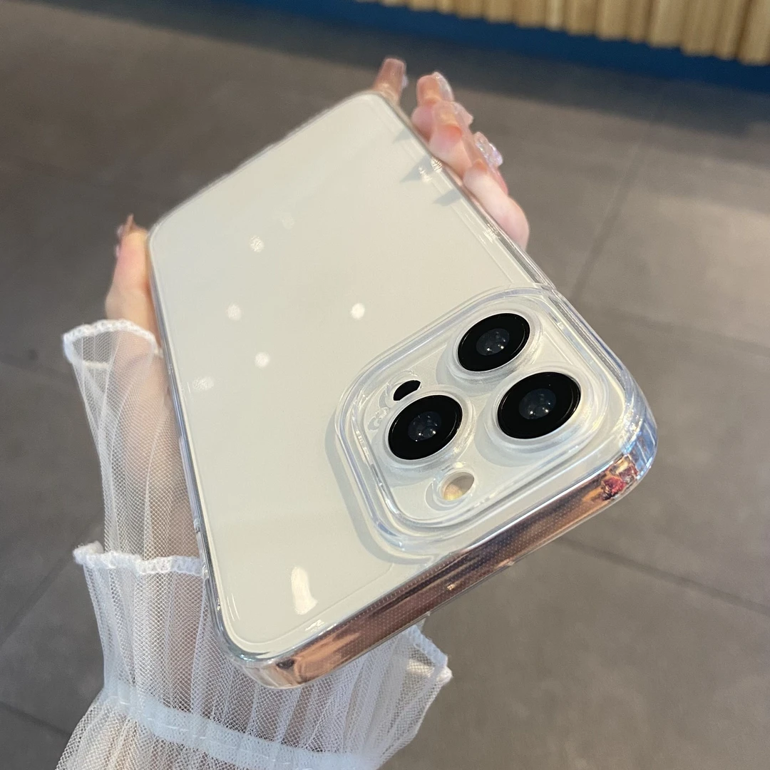 iphone15手机壳简约透明苹果14pro防摔13硅胶11全包磨砂保护套软