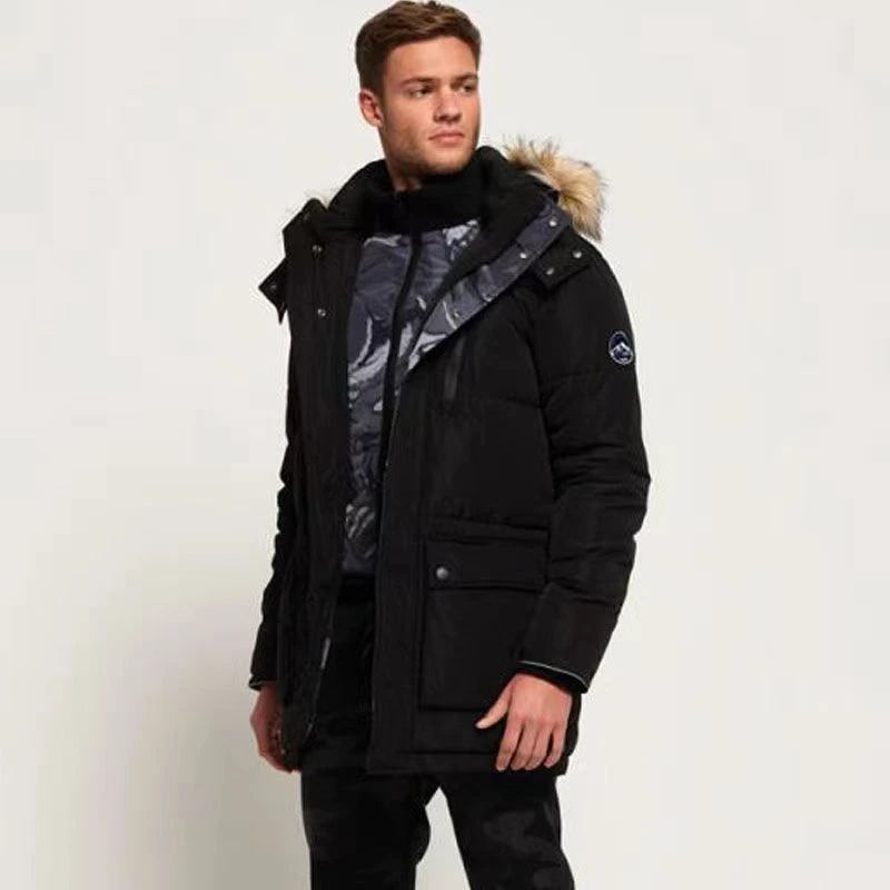 男长款加长原单尾货尾单毛领修身男长款外套棉服