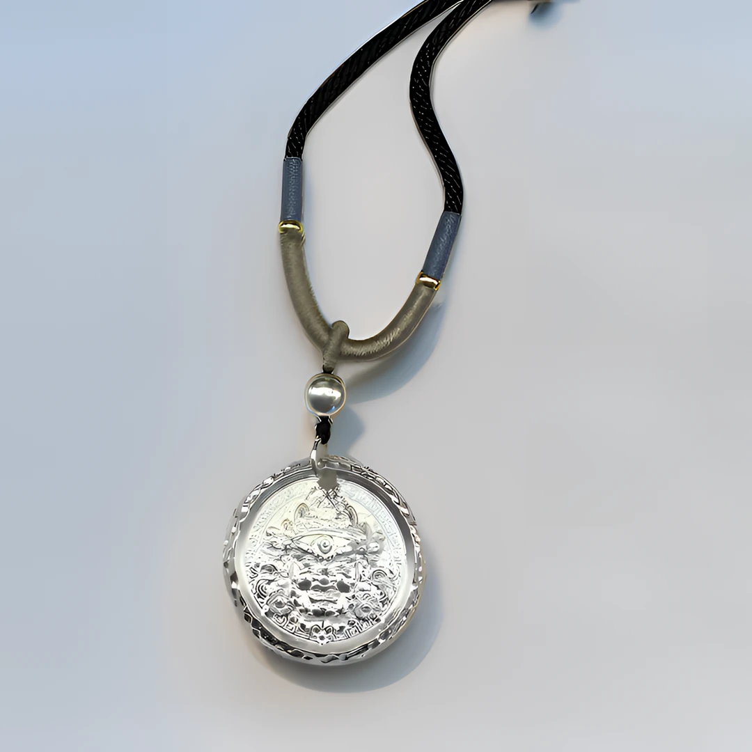 吊坠足银 水贝足银999.9吊牌银饰项链吊坠黄财神爆款手工百搭礼物