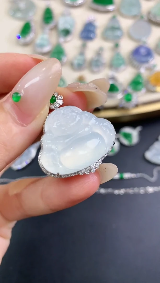 【闪购商品】翡翠吊坠(不含链)18K金镶嵌佛公|4980