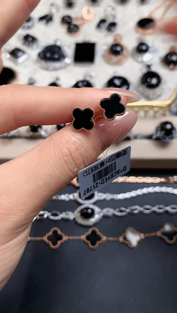 【闪购商品】翡翠耳饰18K金镶嵌墨翠耳饰|1100+0