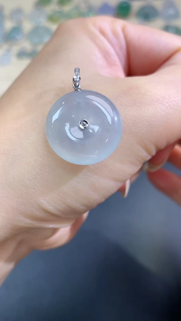 【闪购商品】翡翠吊坠(不含链)18K金镶嵌94平安扣|1500+0