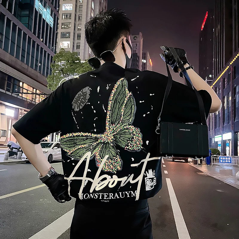 夏季男士短袖T恤男款上衣服潮流打底衫半袖体恤休闲运动宽松男装