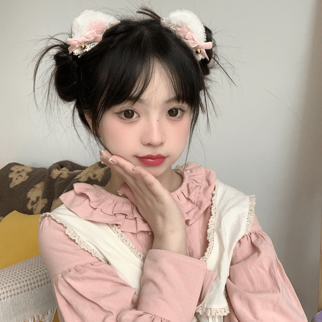 小熊小猫耳朵边夹可爱少女铃铛主播同款lolita边夹