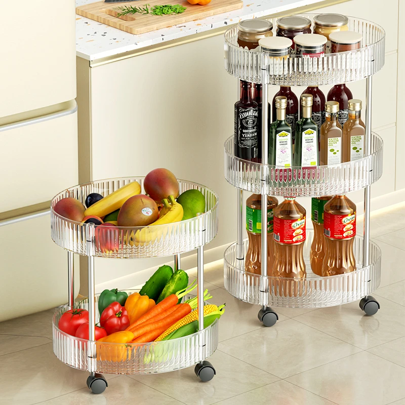 厨房置物架家用收纳储物架子落地多层用品大全小推车多功能蔬