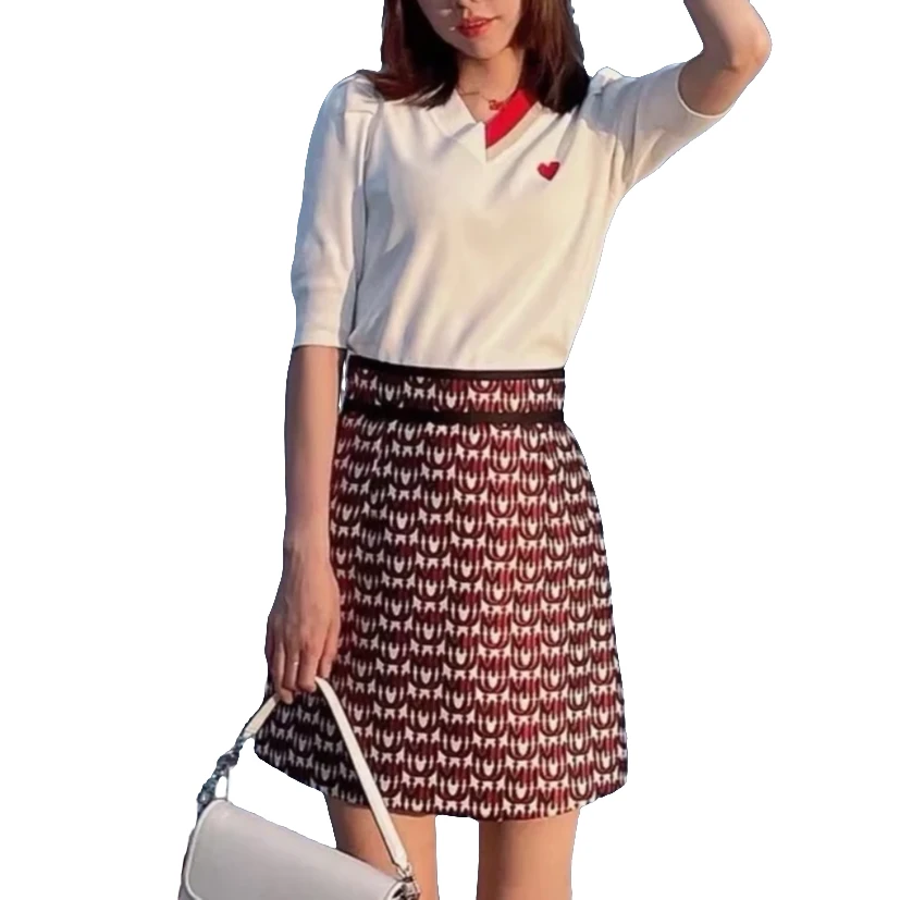 99新 MIU MIU/缪缪 logo字母满印短裙/012841/S码
