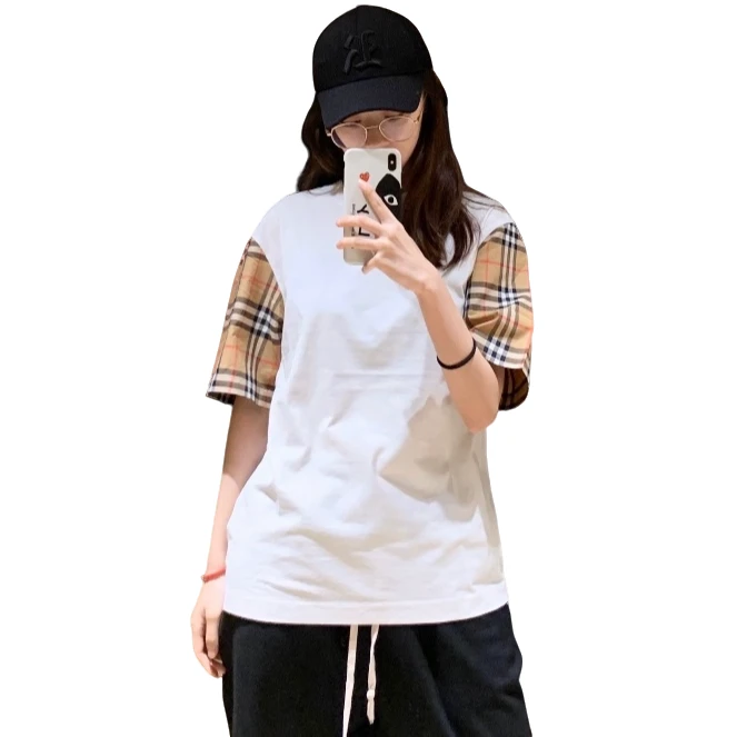 BURBERRY/博柏利潮奢豆 严选/ 格纹拼接设计短袖/95新/014598