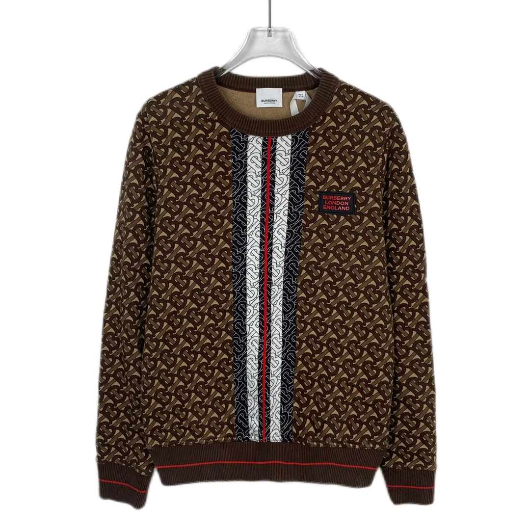 BURBERRY/博柏利95新/潮奢豆 严选/TB标识满印棕色卫衣/018152