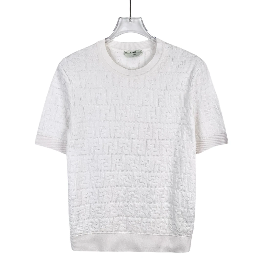 95新 FENDI/芬迪 潮奢豆 严选/logo满印短袖针织衫/016059