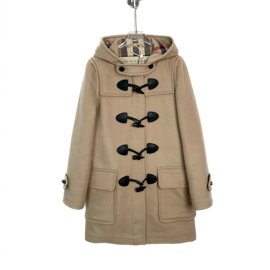 BURBERRY/博柏利99新/潮奢豆 严选/ 牛角扣连帽呢子大衣/002731
