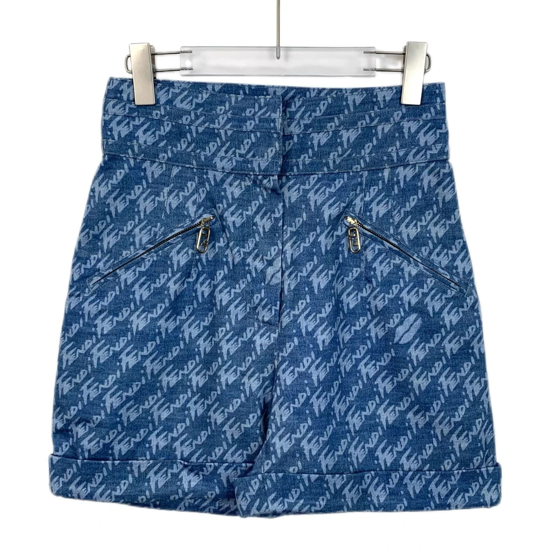 99新 FENDI/芬迪 潮奢豆 严选/H11706 芬迪 字母满印休闲短裤 38
