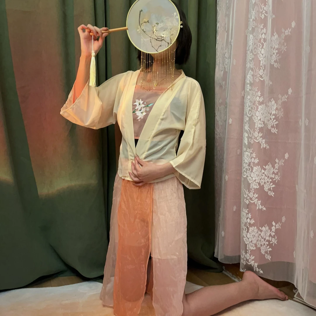【羞玉颜当时明月】国潮古风对襟刺绣汉服上衣中国风套装汉元素齐腰