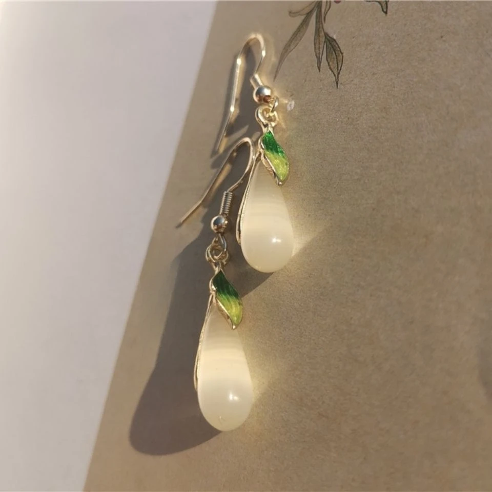 铜合金亚克力耳饰 古风耳饰汉服配饰国风耳钩素雅耳坠日常旗袍百