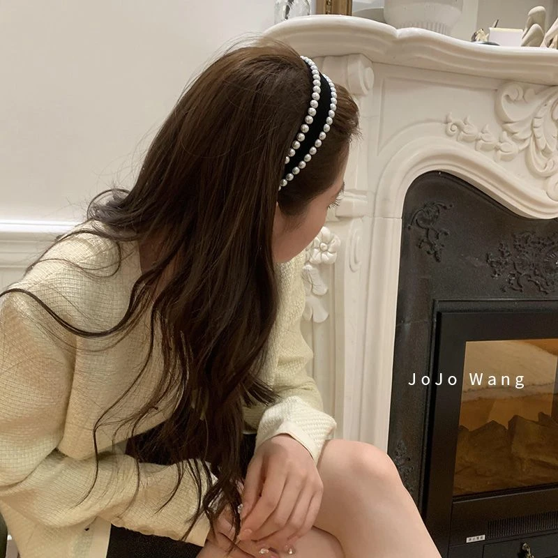 2023新款丝绒发箍女外出简约高级感发卡头箍发饰小香风适合圆脸mm