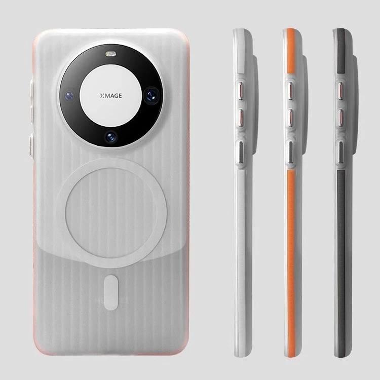 磁吸磨砂瓦楞纹适用Mate60Pro手机壳防滑边框Mate60Pro保护套