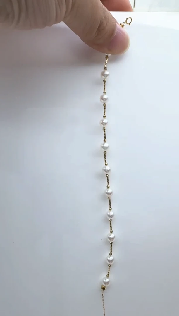 【闪购商品】淡水珍珠手链18K金镶嵌清货