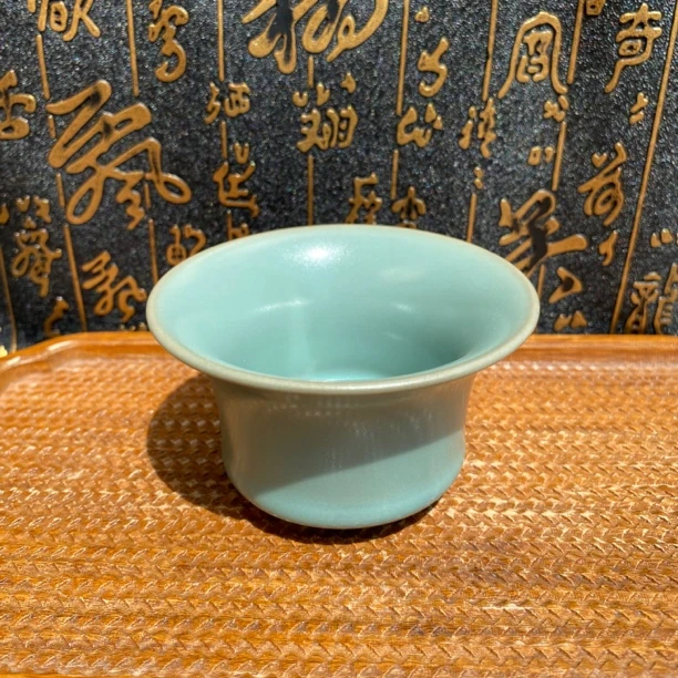 仿古釉手拉坯 马蹄杯/主人杯 支钉满釉 满容约100ml 无纹