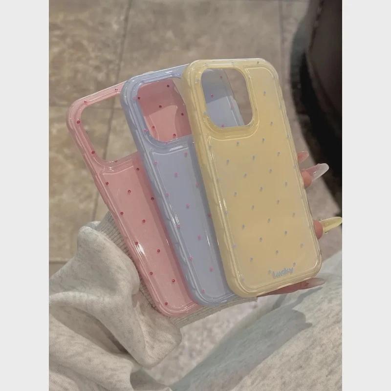 彩色波点适用iPhone15手机壳14promax苹果配件13新款12全包软