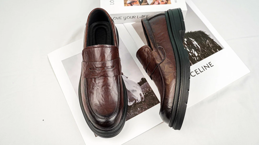 正品皮鞋男款真皮牛皮新款商务正装男士一脚蹬休闲百搭男鞋2402-1