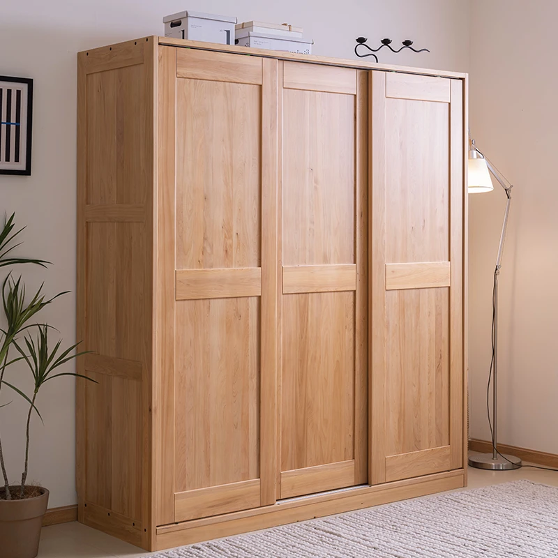 四川成都柏木推拉门移门衣柜简约现代简约中式家用卧室定制衣橱