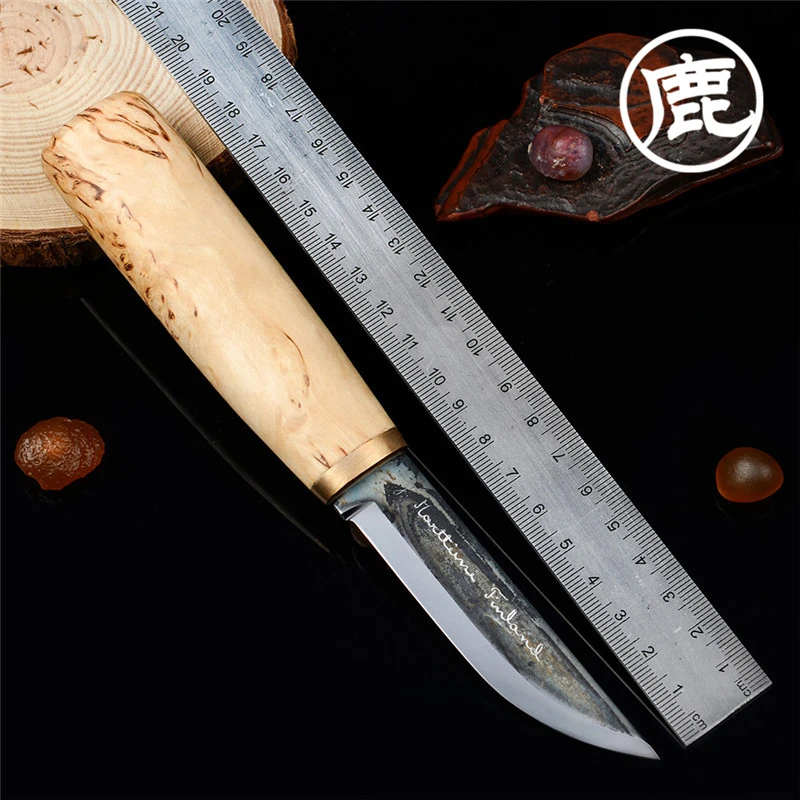 Marttiini芬兰刀维京直刀野营户外装备工具露营便携手工制作直刀