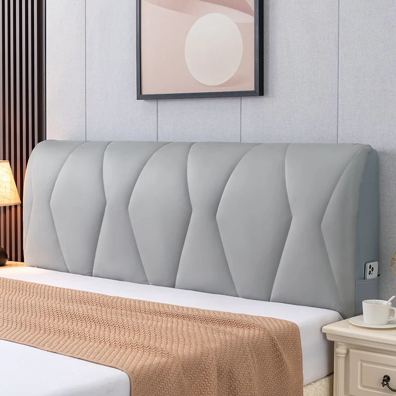 科技布加棉床头罩新款蓬松柔软舒适床头靠背套全包皮布木床头通用