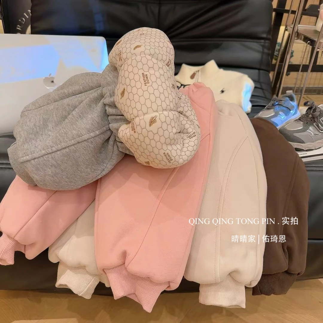 【三层夹棉】男女童冬新款夹棉棉裤温变内里保暖加厚裤子