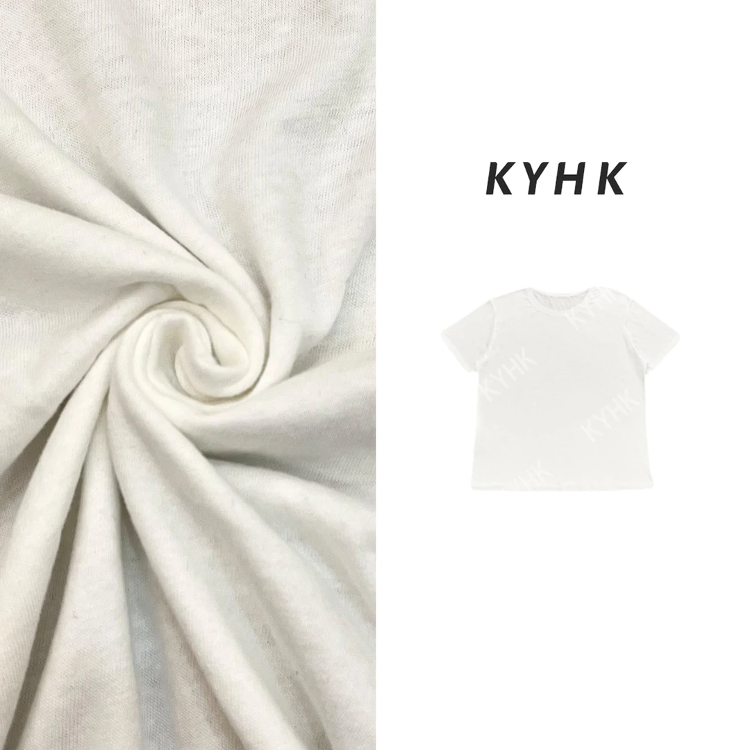 KYHK彩色净版开衩打底卷边短袖T恤240759