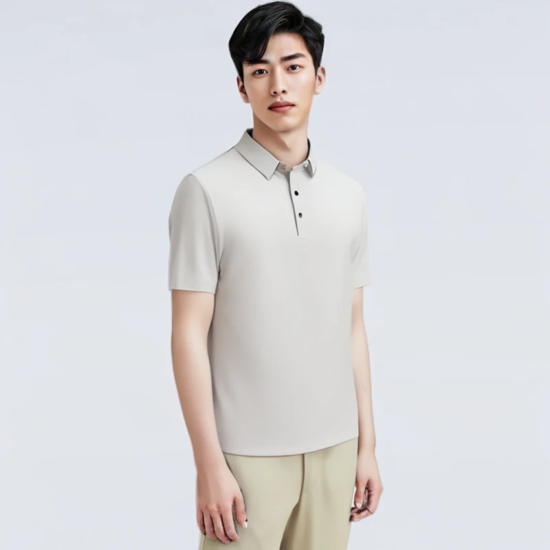 马尔迪保罗冰爽速干夏季爸爸装短袖polo衫翻领大码商务休闲纯色潮