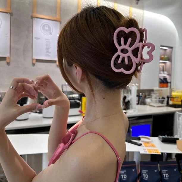 纯色蝴蝶结发夹发量多后脑勺盘发蝴蝶结盘发夹