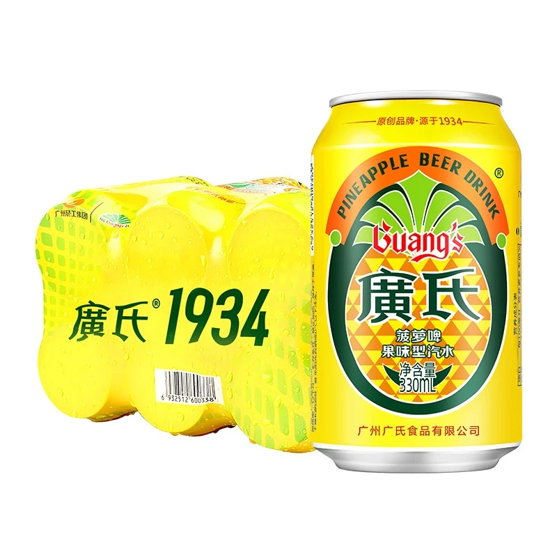 广氏菠萝啤碳酸饮料果味风味果啤0酒精饮料330ml汽水即饮清爽甄选