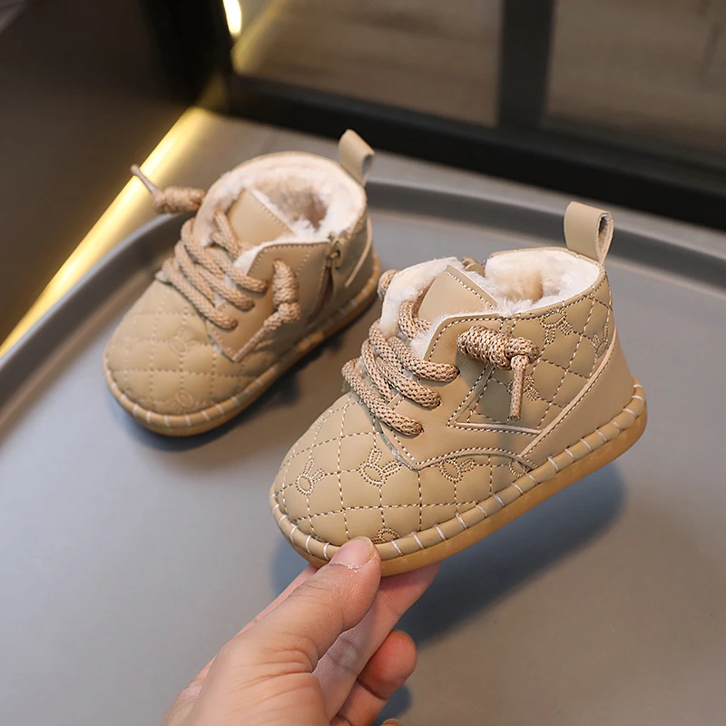 冬季棉鞋加绒加厚保暖婴儿0-3岁鞋子软底小童学步鞋防滑幼儿冬鞋