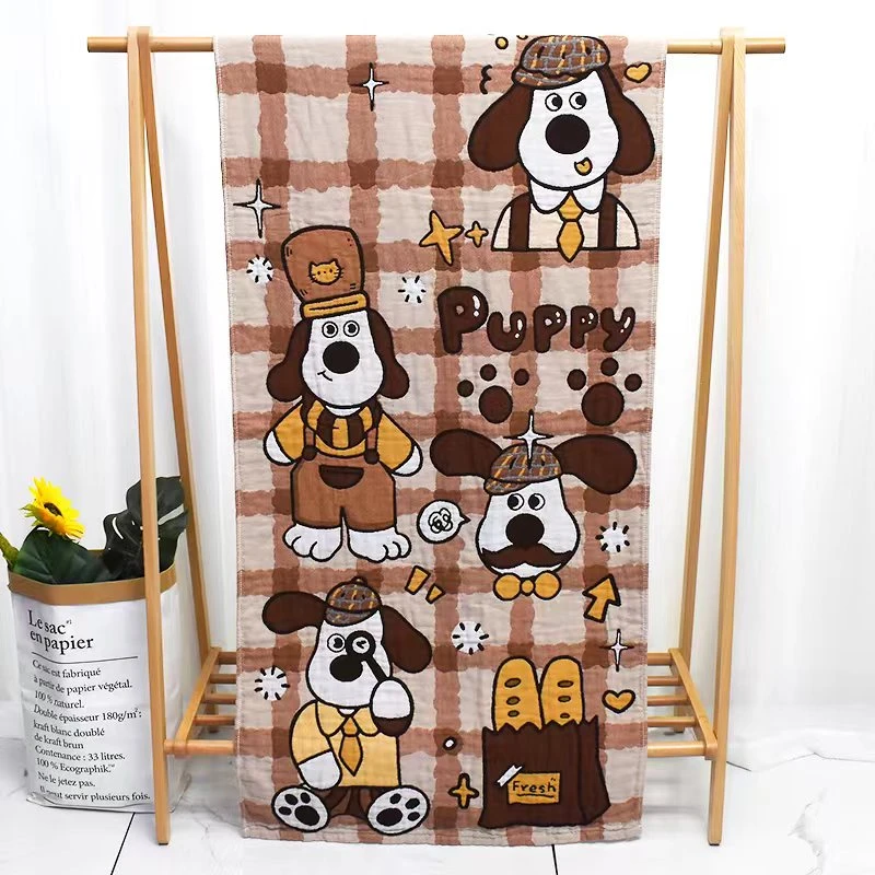 【纱布浴巾】80*160德鲁比纯棉纱布大浴巾A类透气可爱加厚柔软